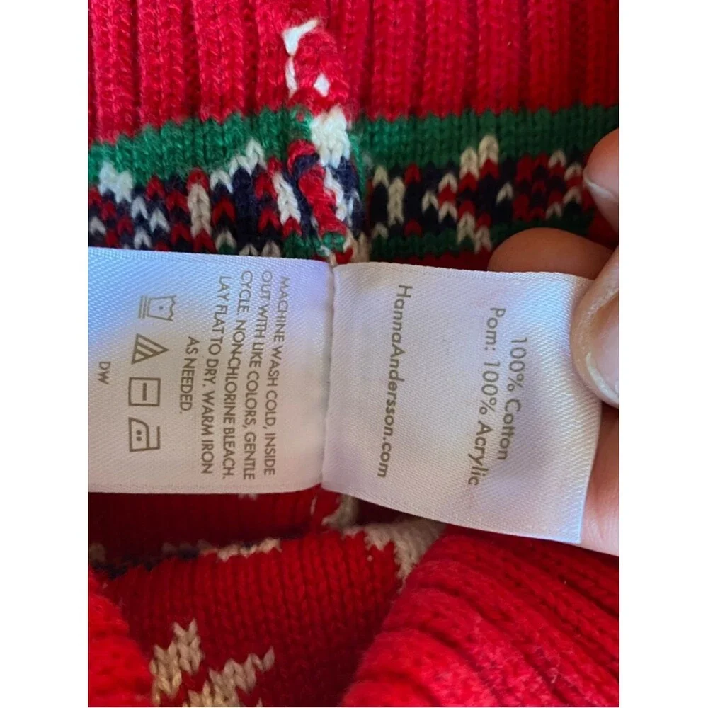 Hanna Andersson Pom hat Cozy Sweaterknit Cap Dear Deer L (6-12 years)